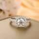 14k White Gold Plated 1.00 Ct Round White Moissanite Solitaire Engagement Ring