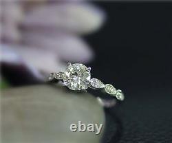 14K White Gold Plated 1.20 Ct Round Moissanite Propose Brilliant Engagement Ring