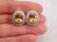 14k White Gold Plated 3ct Moissanite Natural Citrine Halo Earrings Omega Clip