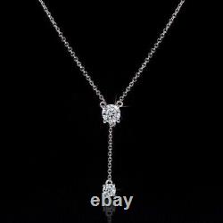 14K White Gold Plated In 2Ct Round Cut Moissanite Delicate Fancy Women's Pendant