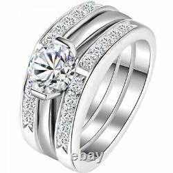14K White Gold Plated Silver 2.30 Ct Round Cut Lab Created Diamond Enhancer Ring