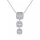 14k White Gold Plated Round Diamond Pendants Necklace For Women And Girls