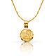 14k Yellow Gold Angel Charm Pendant With 0.9mm Singapore Chain Necklace