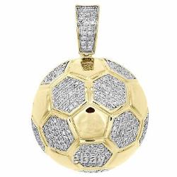 14K Yellow Gold Plated 1.70Ct Round Cut Moissanite Soccer Ball Charm Pendant