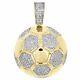 14k Yellow Gold Plated 1.70ct Round Cut Moissanite Soccer Ball Charm Pendant