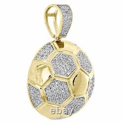 14K Yellow Gold Plated 1.70Ct Round Cut Moissanite Soccer Ball Charm Pendant