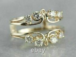 14K Yellow Gold Plated 1Ct Round Cut Simulated Diamond Enhancer Guard Band Ring