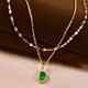 14k Yellow Gold Plated 3ct Oval Cut Natural Green Emerald Pendant Necklace