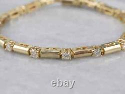 14K Yellow Gold Plated 4Ct Diamond Round Cut Lab Created Women's Tennis Bracelet