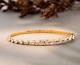 14k Yellow Gold Plated 5.7 Ct Pear Natural Moissanite Women's Bangle Bracelet