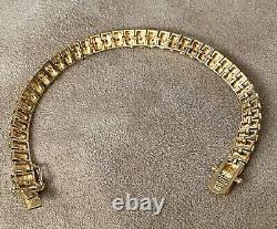14K Yellow Gold Plated 5CT Round Cut Lab Created Diamond Women's Tennis Bracelet