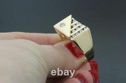 14K Yellow Gold Plated Channel Set Men's Engagement Wedding Ring 1.89Ct Diamond
