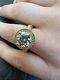 14k Yellow Gold Plated Real 1.7ct-4.7ct Moissanite Halo Engagement Promise Ring