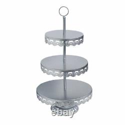 14Pcs Crystal Decor Cake Stand Gold Metal Cupcake Holder with Crystal Plates Set