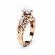 14k Rose Gold Plated 1.2ct Simulated Diamond Vintage Art Nouveau Engagement Ring