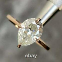14k Rose Gold Plated 1.50 CT Solitare Pear Cut Moissanite wedding Gift Ring