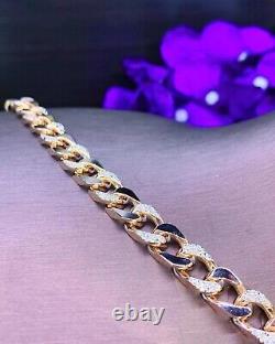 14k Rose Gold Plated 2.00 CT Diamond Miami Cuban Lab Created Bracelet 8 13mm