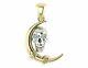 14k Two Gold Plated Silver 3.0ct Round Cut Lab Created Diamond Halloween Pendant