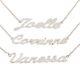 14k White Gold Personalized Script Name Plate Pendant Necklace Adj. 16-20 Chain