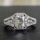 14k White Gold Plated 2.8ctw Radiant Cut Vvs1 Moissanite Wedding Engagement Ring