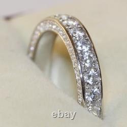 14k White Gold Plated 5.47TCW Round Cut Moissanite Eternity Engagement Ring Cute