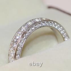 14k White Gold Plated 5.47TCW Round Cut Moissanite Eternity Engagement Ring Cute
