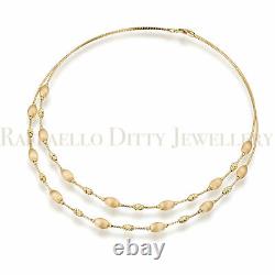 14k Yellow Gold Choker Necklace Solid Double Omega Chain Matte Shiny Heavy 12.9g