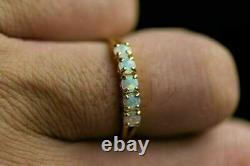 14k Yellow Gold Plated 1.50 Ct Round Cut Simulated Fire Opal Wedding Band Ring
