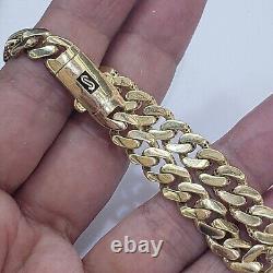 14k Yellow Gold Plated Miami Cuban 8 MM Link monaco Bracelet 8 long Box Lock