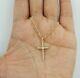 14k Yellow Gold Silver Plated 0.50ct Real Moissanite Women's Men's Cross Pendant