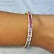 15.60 Ctw Princess Cut Rainbow Sapphire 14k White Gold Plated Tennis Bracelet