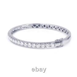 15Ct Round Cut Lab Created Diamond Bengal Bracelet 14K White Gold Plated Silver