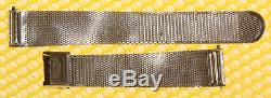 17mm Vintage LONGINES Gold-Plated Metal Watch Band Silver-Tone