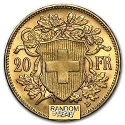 1897-1949 Swiss Gold 20 Francs Helvetia BU