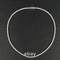18Ct Round Cut Simulated Diamond Women's Tennis Necklace 14K White Gold Plated