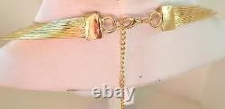 18K Gold Plate CHOKER Collar Necklace Designer UGO Correani for Versace Unsigned