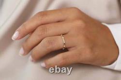 18K Yellow Gold Overlay 0.60 Ct Round Diamond Eternity Wedding Band Ring Size 7