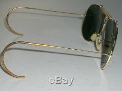 1970's BAUSCH & LOMB RAY-BAN G15 CRYSTAL GOLD PLATED SHOOTER AVIATOR SUNGLASSES