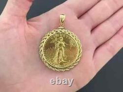 1993 American Eagle Coin Shape Pendant Without Stone 14k Yellow Gold Plated