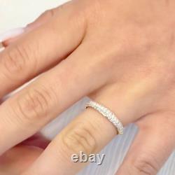 2.0 TCW Round Cut VVS1 Moissanite Wedding Eternity Band In 14 Yellow Gold Plated