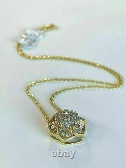 2.00 Ct Round Cut Simulated Diamond Pendant 14k Yellow Gold Plated 925 Silver