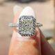 2.00ct Radiant Cut Simulated Diamond Halo Engagement Ring 14k White Gold Plated