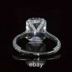 2.00Ct Radiant Cut Simulated Diamond Halo Engagement Ring 14K White Gold Plated