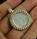 2.00ct Round Cut Real Moissanite Men's Cluster Pendant 14k Yellow Gold Plated