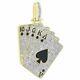 2.00ct Round Cut Real Moissanite Poker Spades Pendant 14k Yellow Gold Plated