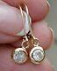 2.00ct Round Moissanite Dangle Drop Earrings Solid 14k Yellow Gold Plated
