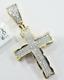 2.0ct Round Cut Real Moissanite Men's Cross Charm Pendant 14k Yellow Gold Plated