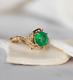 2.0ct Round Lab Created Emerald Solitaire Engagement Ring 14k Yellow Gold Plated