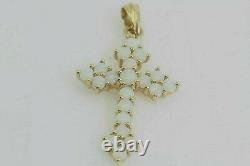 2.10Ct Round Cut Simulated Fire Opal Cross Pendant 14K Yellow Gold Plated