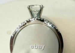 2.10Ct Round Real Moissanite Bridal Set Engagement Ring 14K White Gold Plated